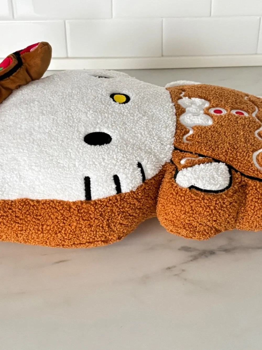 Sanrio 15” Hello Kitty Gingerbread Pillow Plush Sherpa Stuffed Animal Holiday